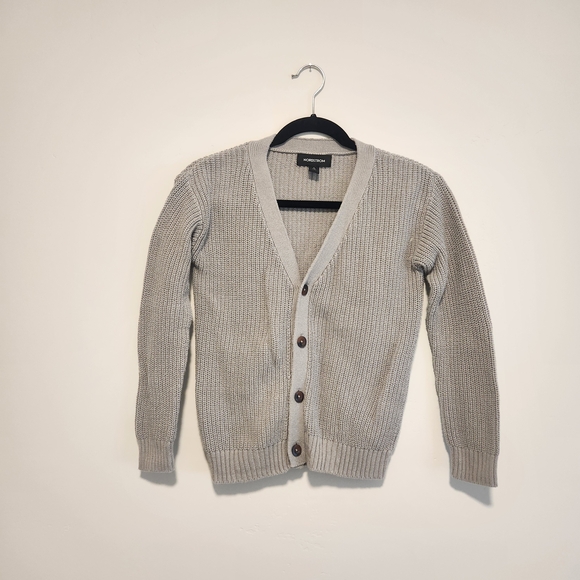 Nordstrom Sweaters - Nordstrom Womens Cotton Blend Grey Waffle Knit Cardigan Sweater Size Small